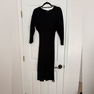 Anthropologie Elegant Black Long Sleeve Dress